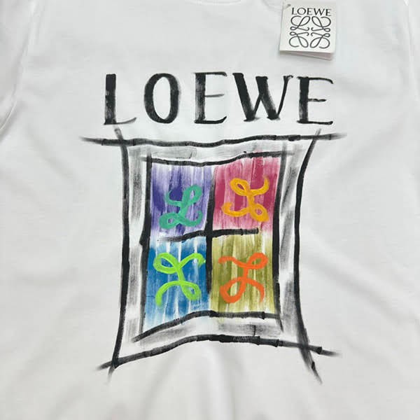 売上総額１位！ロエベ コットンワイドTシャツ 偽物 log30726